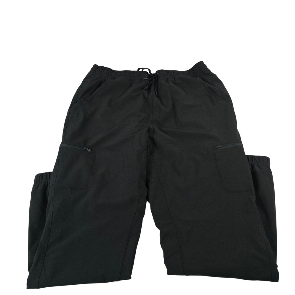 Eddie Bauer Womens‎ Black Fleece Lined Cargo Joggers Plaid Lining Size 14 13981